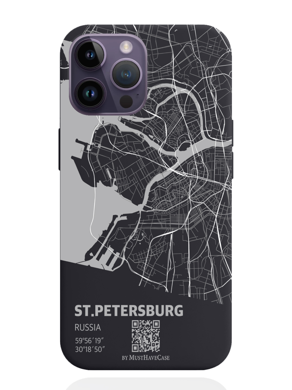 

Чехол MustHaveCase iPhone 14 Pro Max Карта Санкт-Петербурга, Серый;черный, iPhone 14 Pro Max Карта Санкт-Петербурга