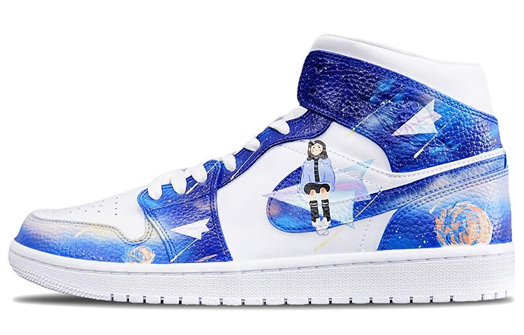 

Кеды унисекс Jordan Air Jordan 1 Mid синие 44.5 EU, Синий, Air Jordan 1 Mid