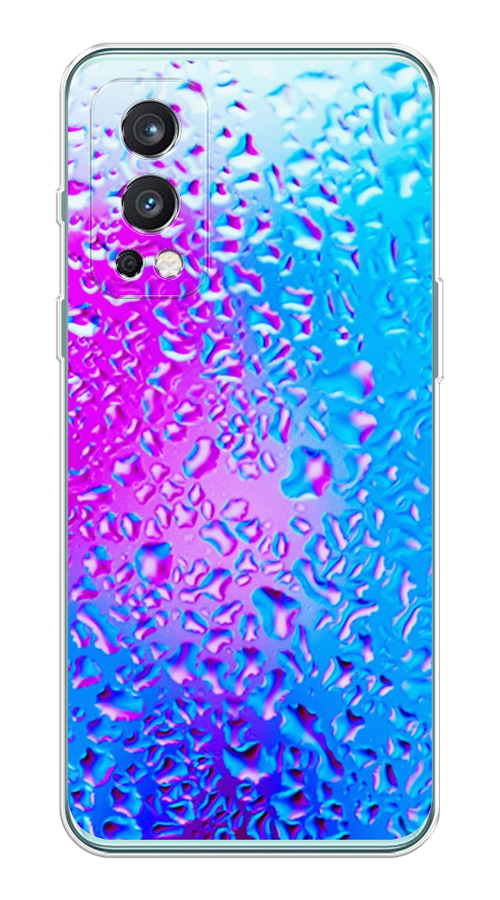 

Чехол на OnePlus Nord 2 5G "Капли на стекле", Голубой;розовый, 151750-3
