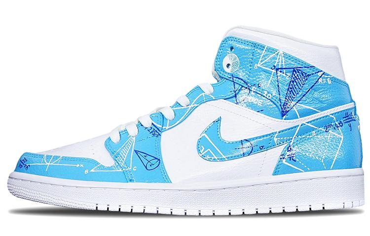 

Кеды унисекс Jordan Air Jordan 1 Mid голубые 46 EU, Голубой, Air Jordan 1 Mid