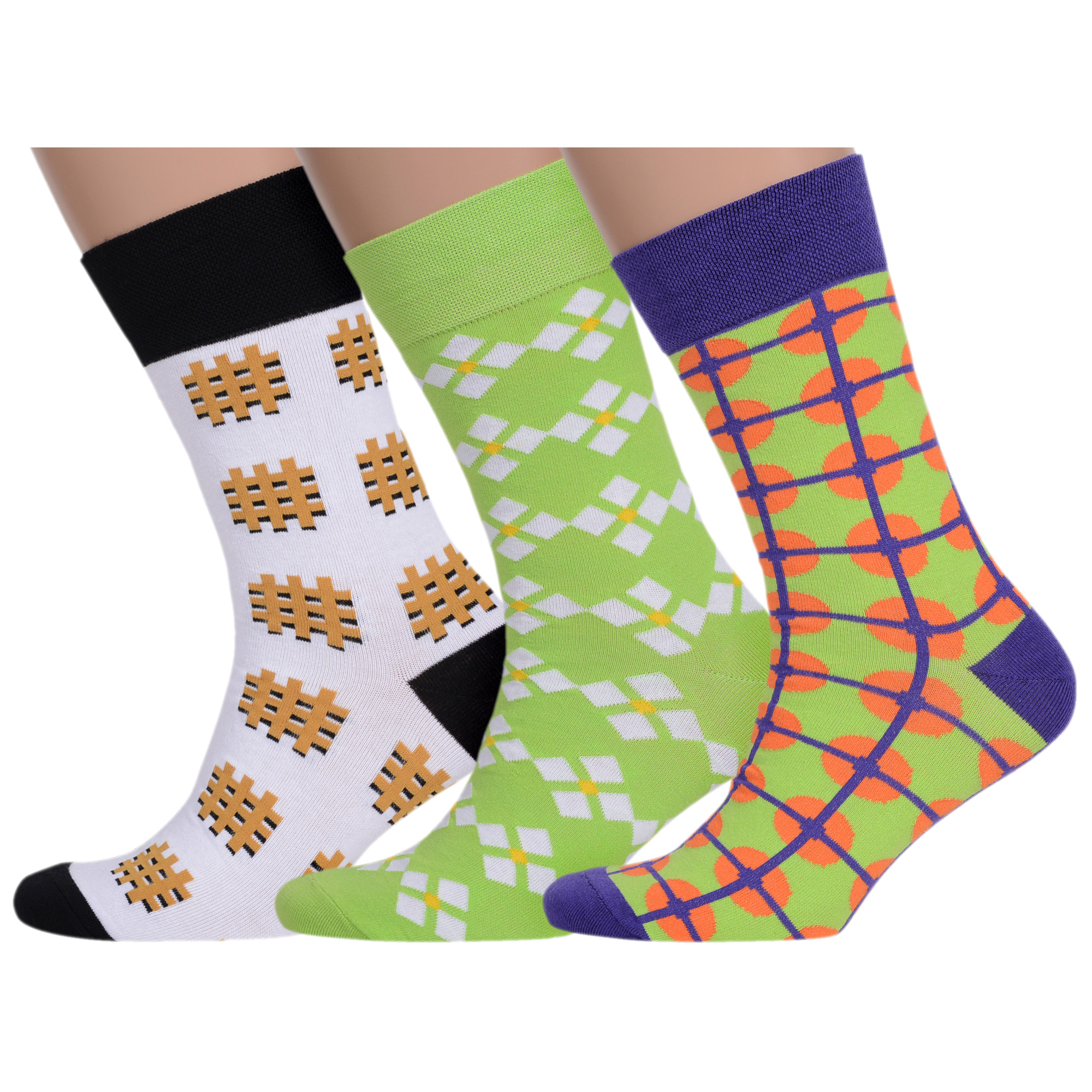 Комплект носков мужских MoscowSocksClub msk3-М38 разноцветных 25