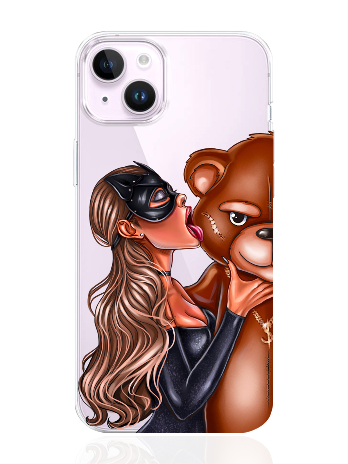 фото Чехол musthavecase iphone 14 plus кошечка русая и мишка