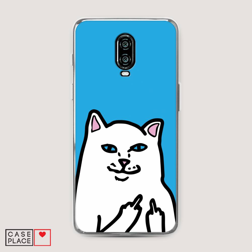 

Чехол Awog на Oneplus 6T / ВанПлас 6T "Кот жесть", Белый;голубой;черный, 150650-9