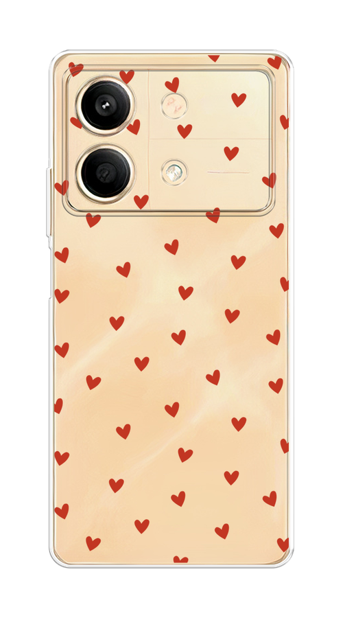 

Чехол на Poco X6 Neo "Red hearts", Красный;прозрачный, 321950-1