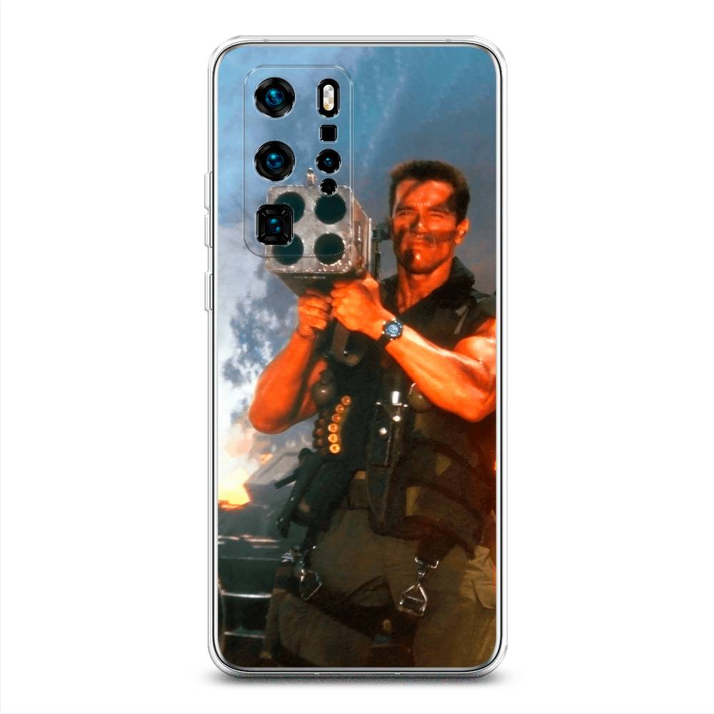 

Чехол для Huawei P40 Pro "Арнольд Шварцнеггер с базукой", Голубой;коричневый, 610950-6