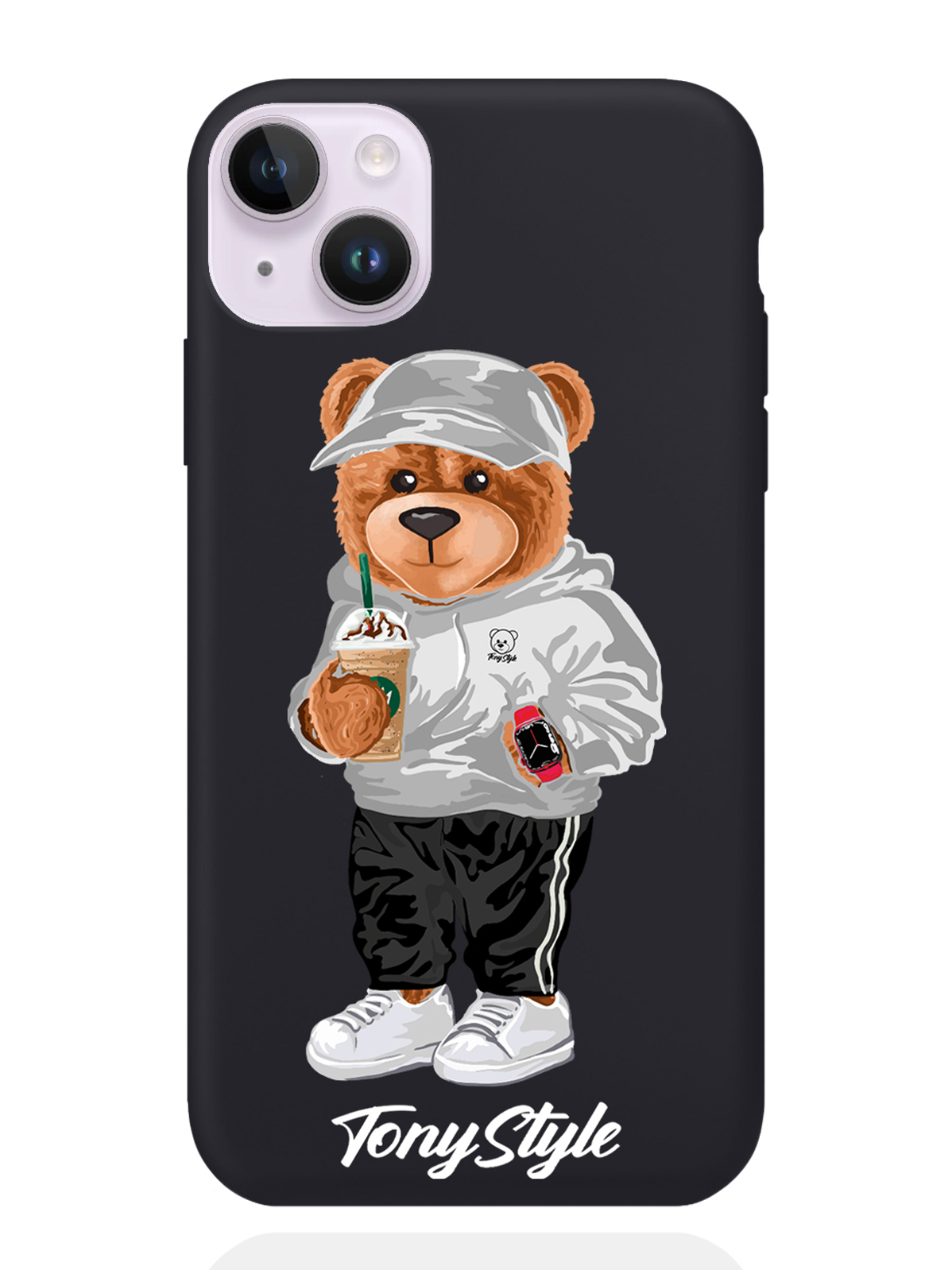 

Чехол Tony Style iPhone 14 Plus Tony Style с кофе, Серый;белый;черный, iPhone 14 Plus Tony Style с кофе