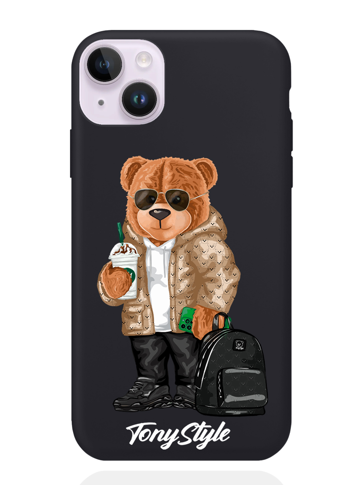 

Чехол Tony Style iPhone 14 Plus Tony Style в очках, Коричневый;черный;белый, iPhone 14 Plus Tony Style в очках