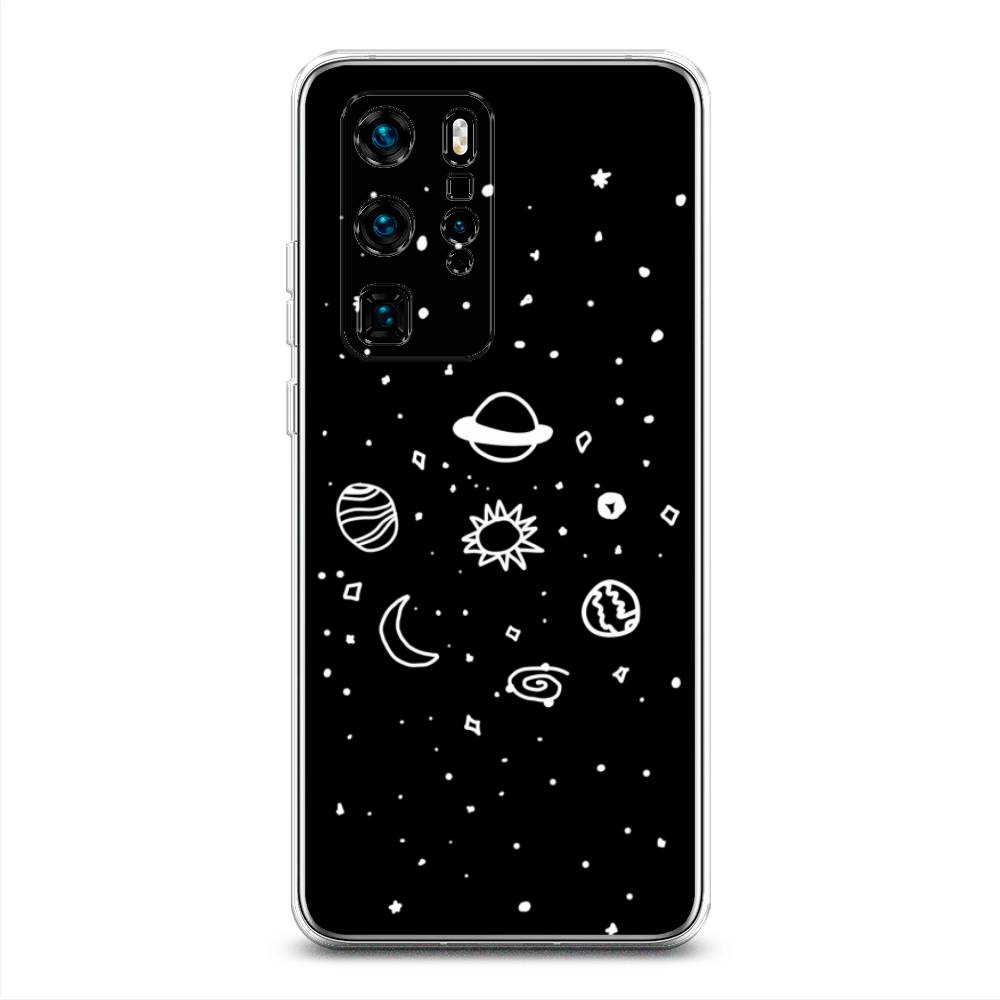 

Чехол для Huawei P40 Pro "Дудл солнечной системы", Бежевый;серый, 610950-2