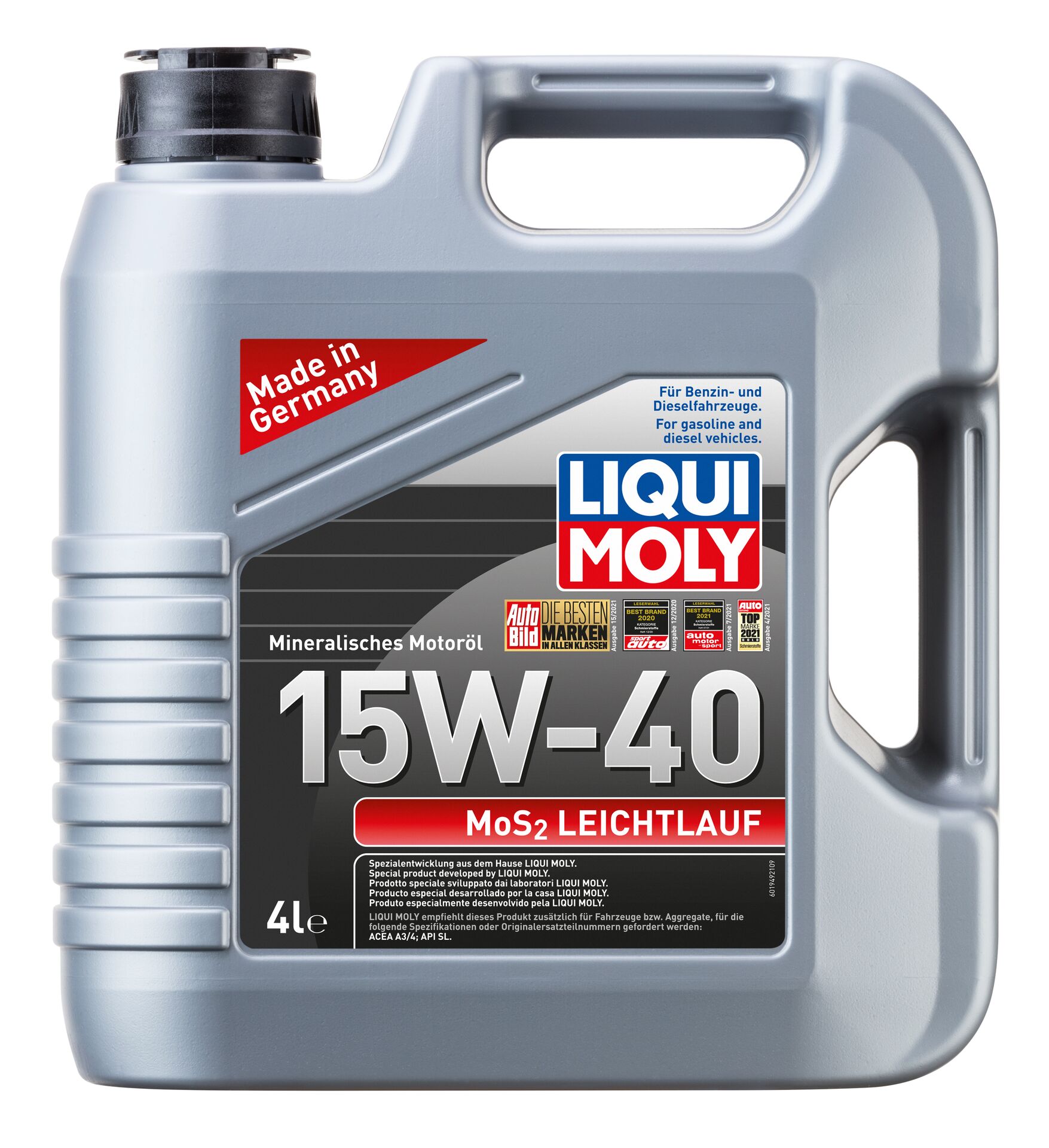 

Моторное масло LIQUI MOLY Mos2 Leichtlauf 15W40 4л
