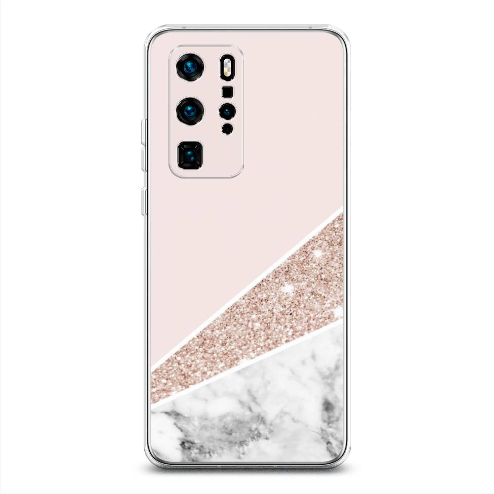 

Чехол для Huawei P40 Pro "Блестящий розовый мрамор", 610950-3