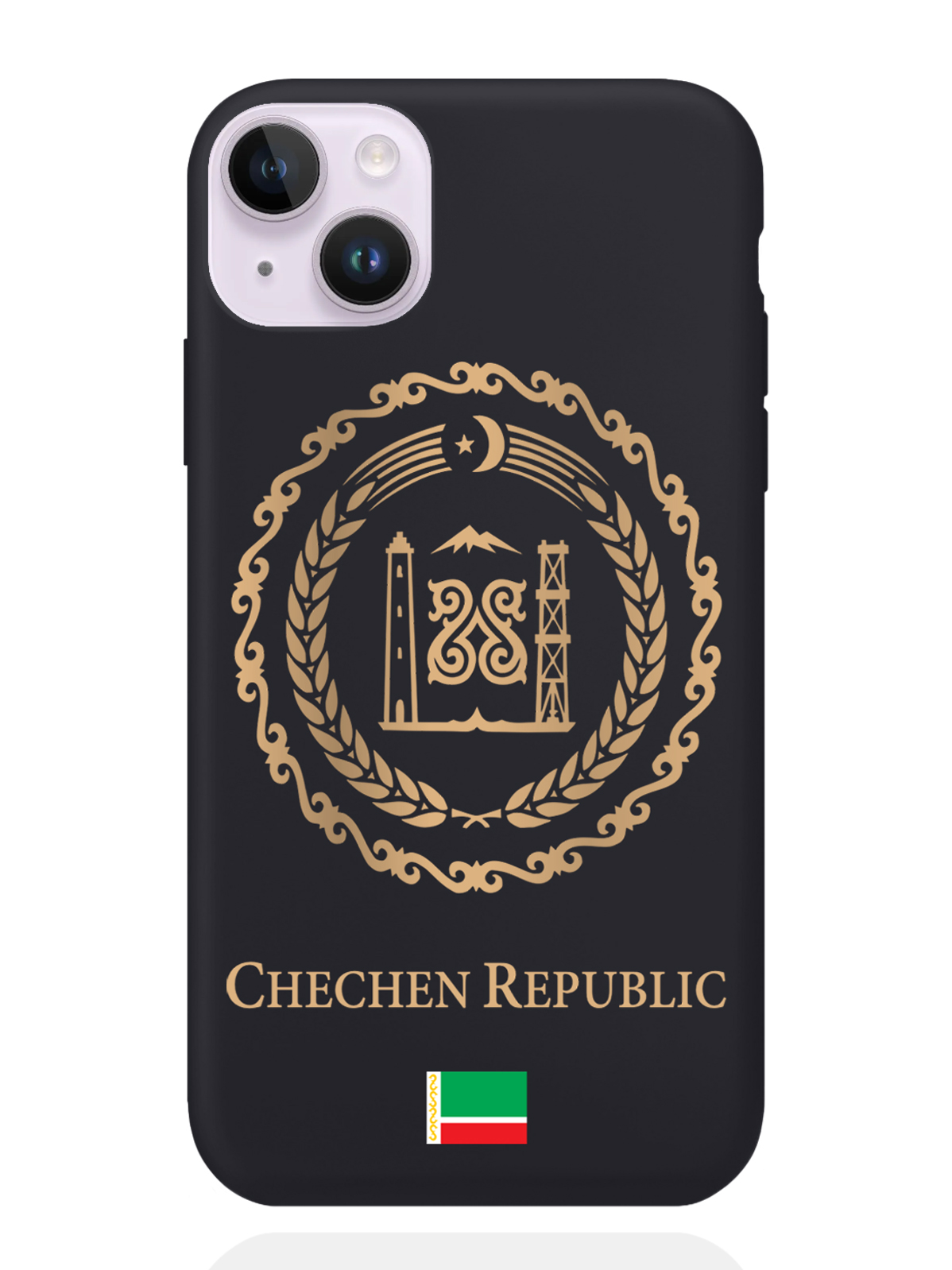 

Чехол SignumCase iPhone 14 Plus Золотой Герб Чечни, Золотистый;черный, iPhone 14 Plus Золотой Герб Чечни