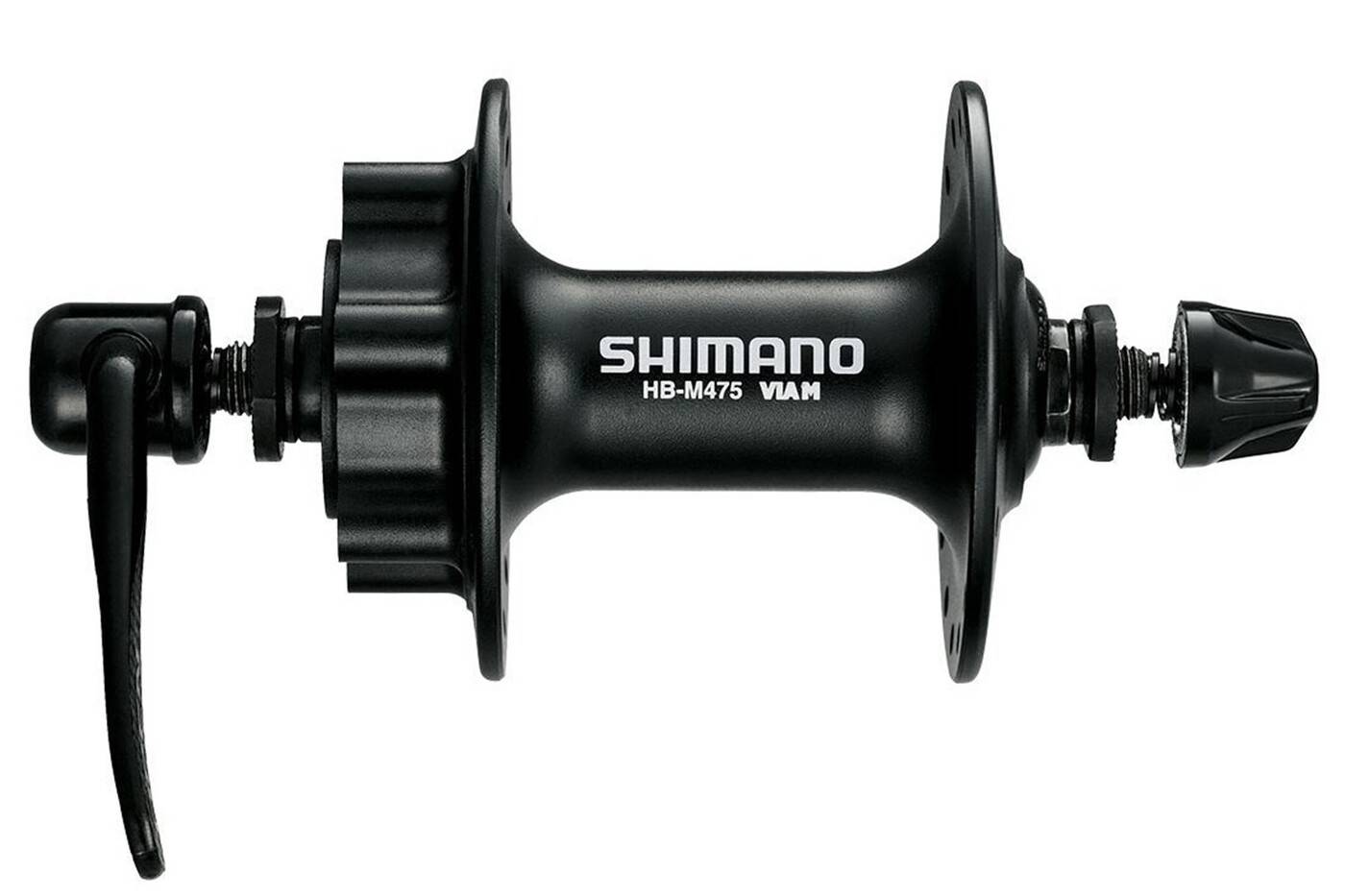 Втулка передняя Shimano M475, 36 отв, 6-болт, QR, черный