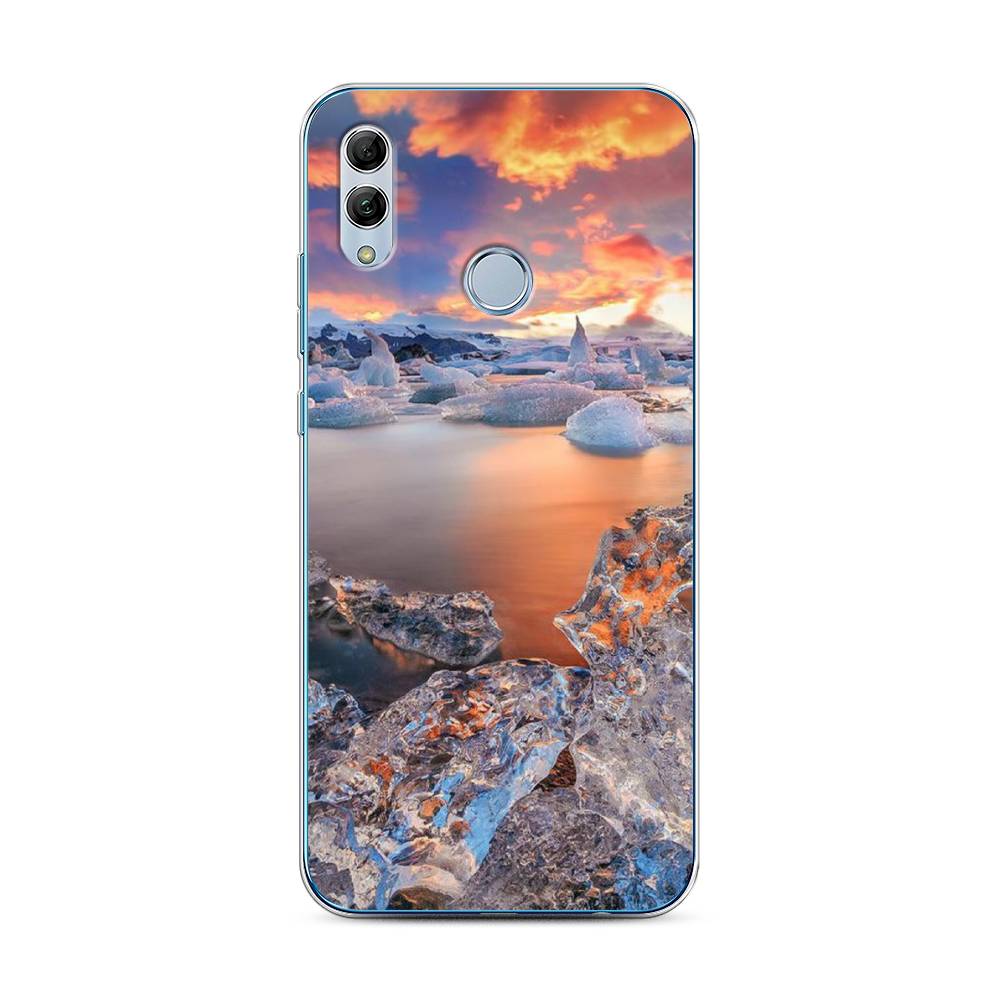 

Чехол для Honor 10 Lite/Huawei P Smart 2019 "Ледники", Синий;оранжевый, 67550-2