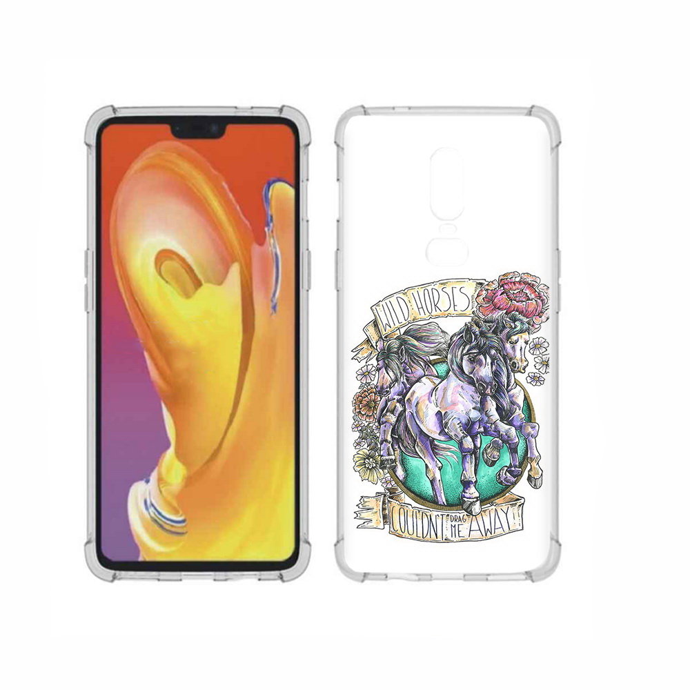 

Чехол MyPads Tocco для OnePlus 6 рисунок коней в цветах, Прозрачный, Tocco