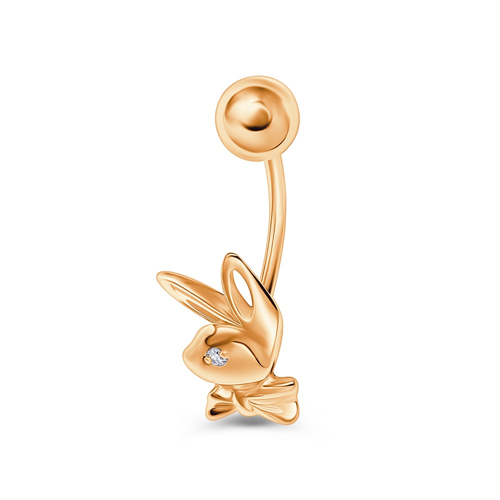 

Пирсинг для пупка из золота 585Gold 608000380, фианит, 608000380