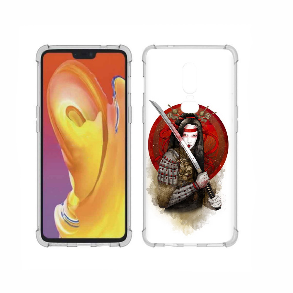 

Чехол MyPads Tocco для OnePlus 6 рисованная девушка с катаной, Прозрачный, Tocco