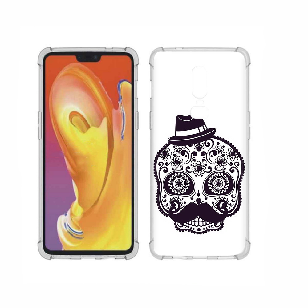 

Чехол MyPads Tocco для OnePlus 6 разрисованный скелет, Прозрачный, Tocco