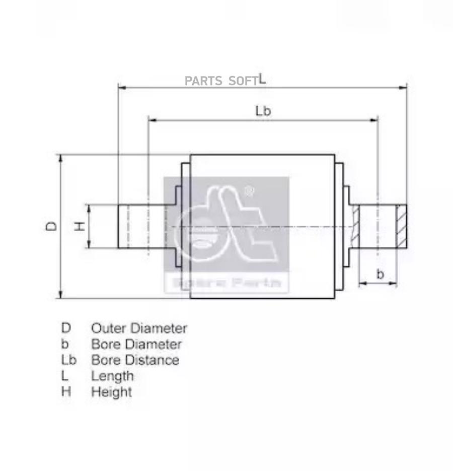 Сайлентблок Задней Реактивной Тяги DT Spare Parts арт. 2.62001