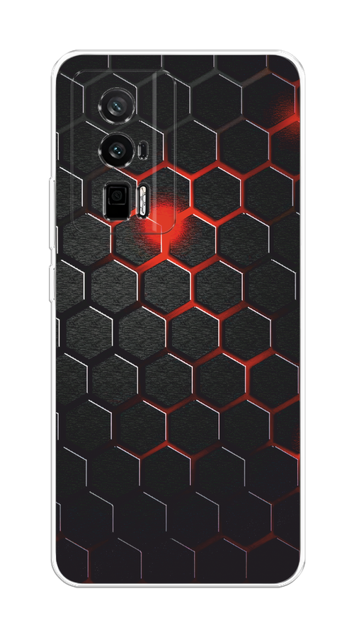 

Чехол Awog на Redmi K60 "Фон соты красные", Красный;черный, 317450-1