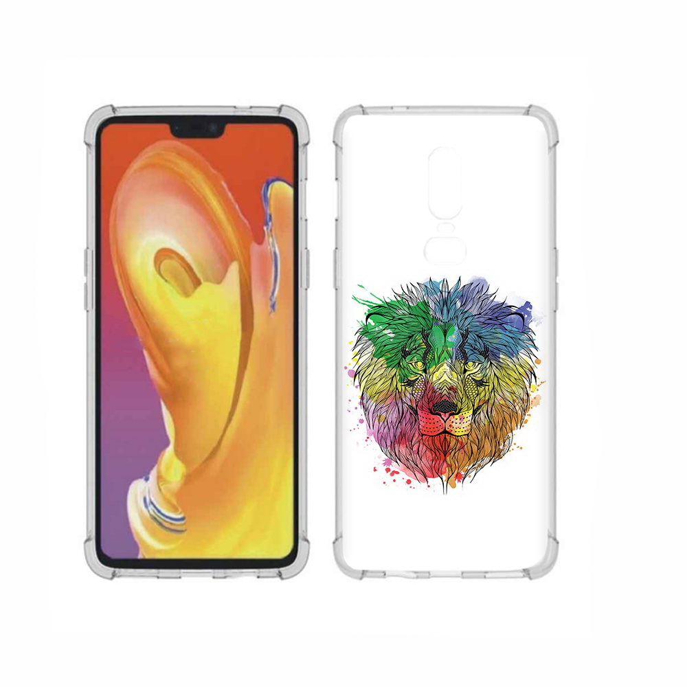 

Чехол MyPads Tocco для OnePlus 6 разноцветный гордый лев, Прозрачный, Tocco