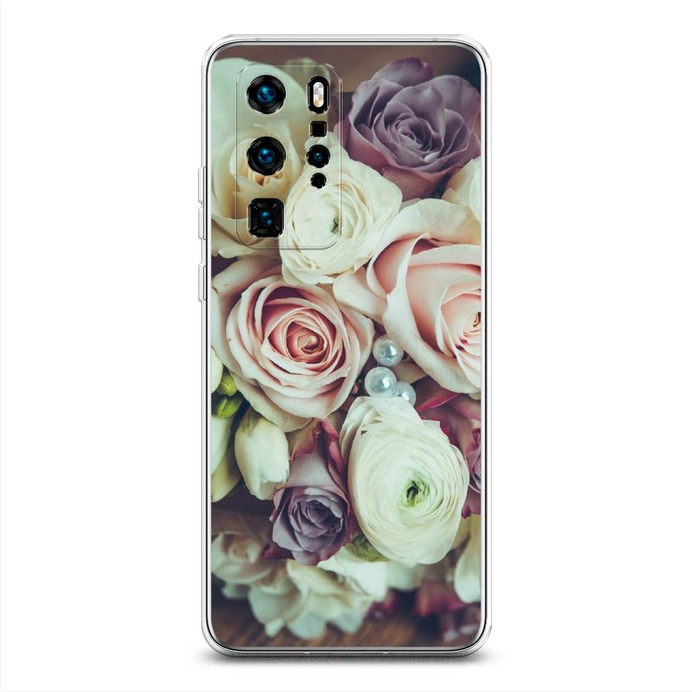

Чехол для Huawei P40 Pro "Свадебный букет", Белый;фиолетовый, 610950-2