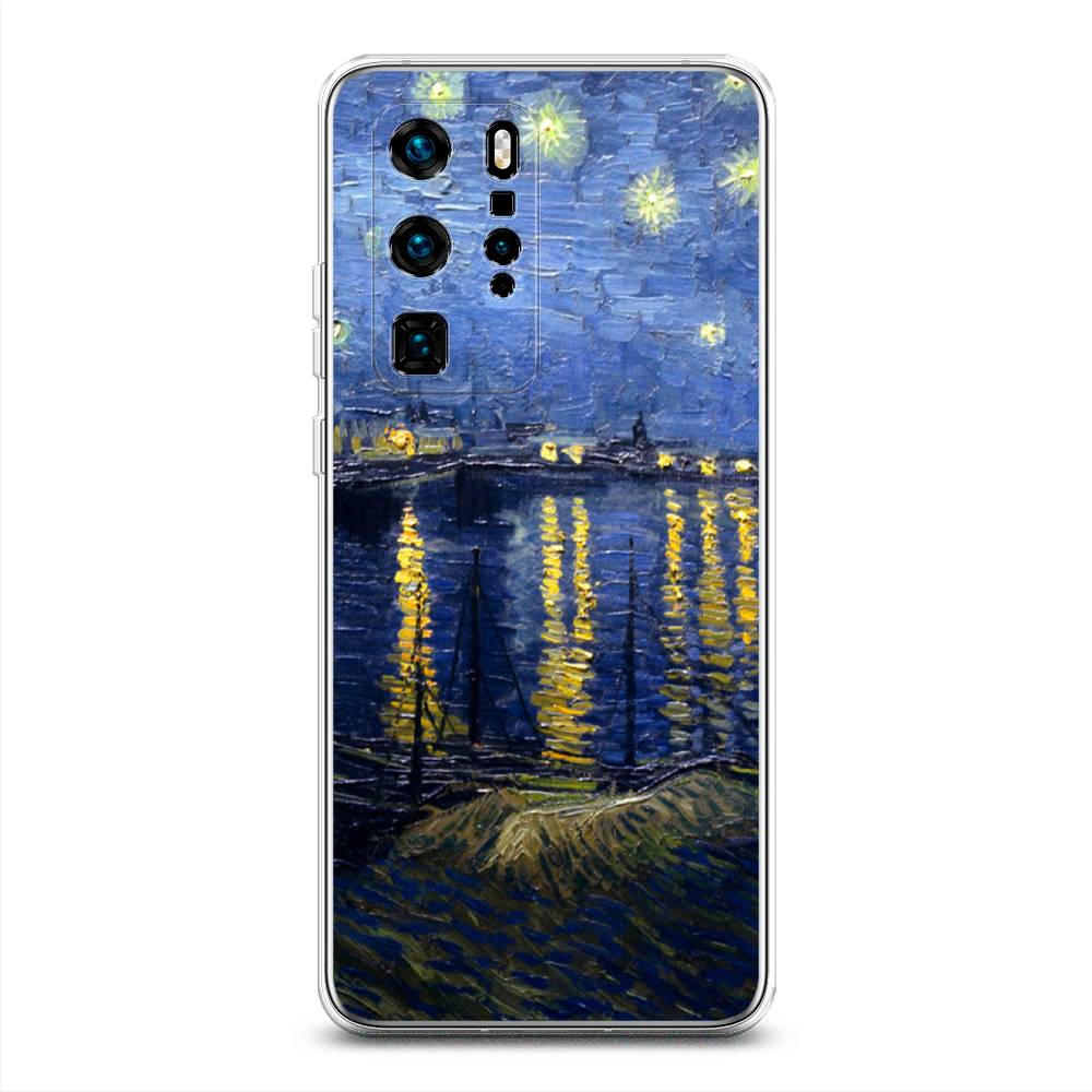 

Чехол для Huawei P40 Pro "Звездная ночь над Роной", Синий;желтый, 610950-4