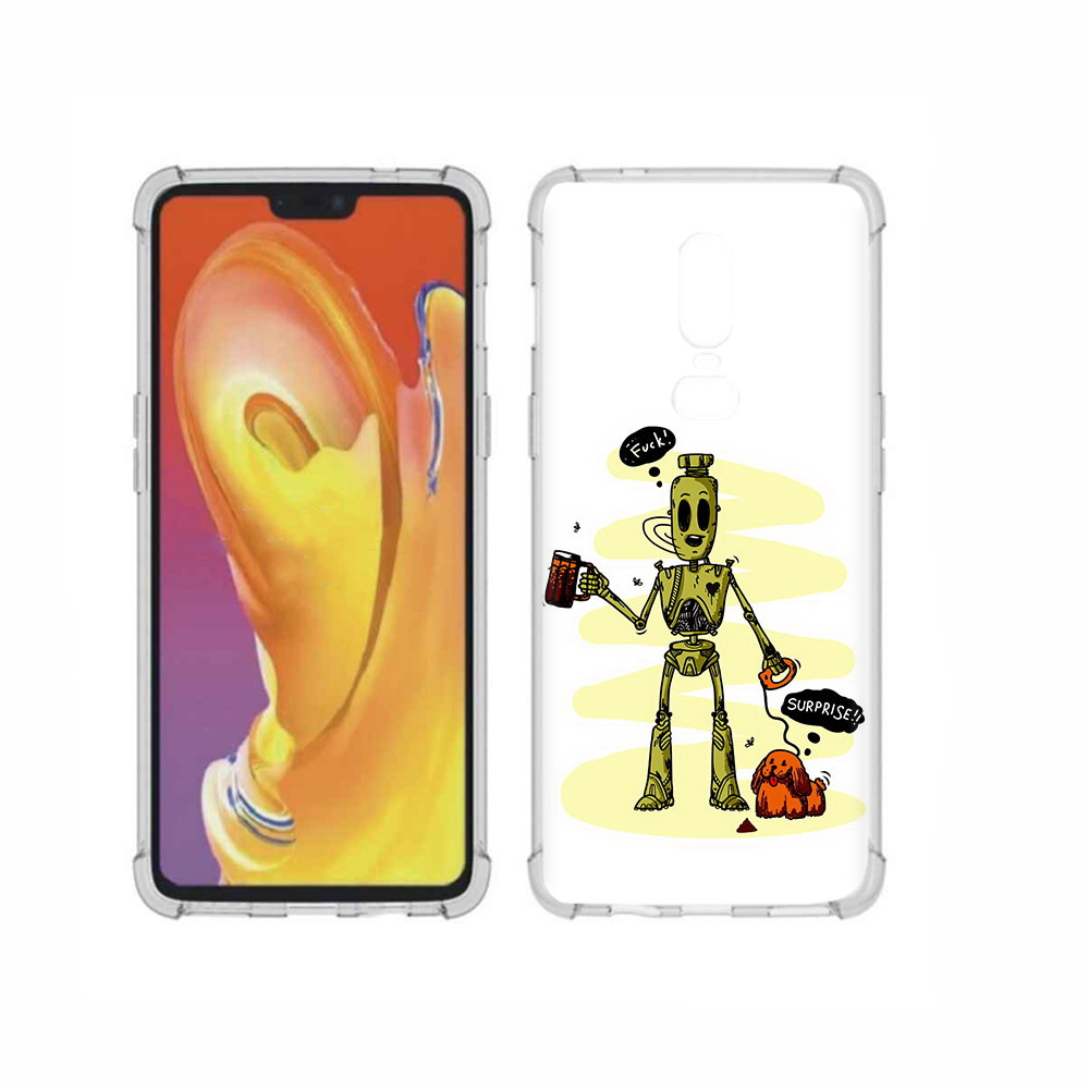 

Чехол MyPads Tocco для OnePlus 6 прикольный робот, Прозрачный, Tocco