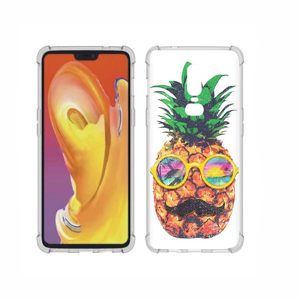 

Чехол MyPads Tocco для OnePlus 6 прикольный ананас с лицом, Прозрачный, Tocco