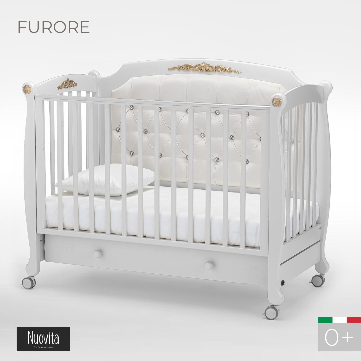 Кроватка Nuovita Furore bianco белый франшиза на 360 от покупки готовой до создания собственной