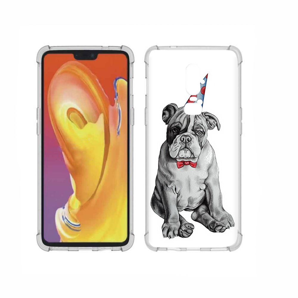 

Чехол MyPads Tocco для OnePlus 6 праздничный щенок, Прозрачный, Tocco