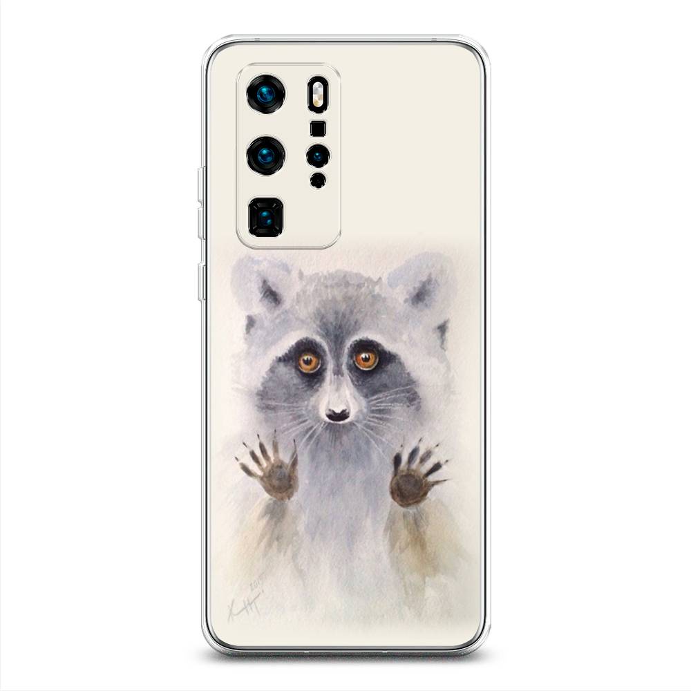 

Чехол для Huawei P40 Pro "Енот за стеклом", Бежевый;серый, 610950-4