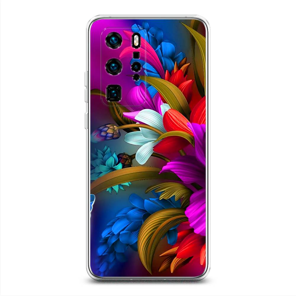 

Чехол для Huawei P40 Pro "Фантастические цветы", Фиолетовый;красный;синий, 610950-2
