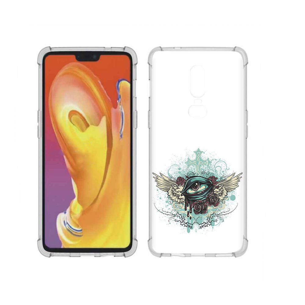 

Чехол MyPads Tocco для OnePlus 6 плачущий глаз с крыльями, Прозрачный, Tocco