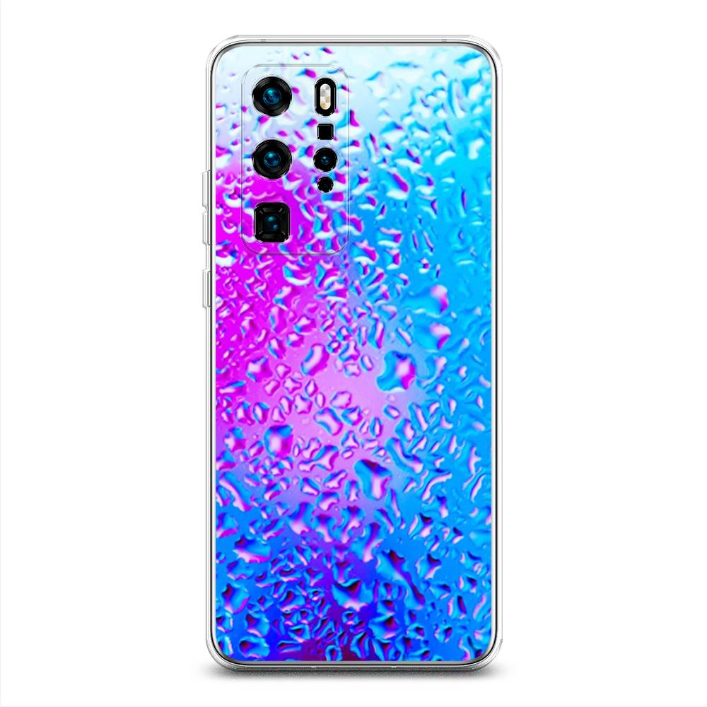 

Чехол для Huawei P40 Pro "Капли на стекле", Голубой;розовый, 610950-3