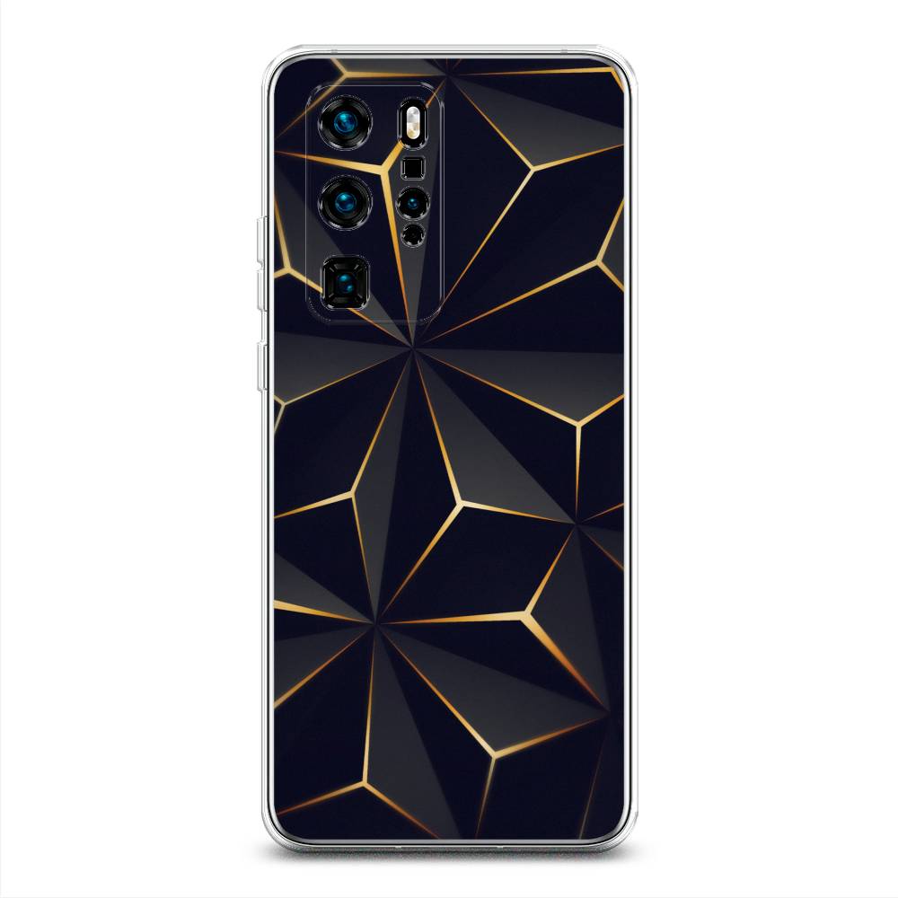

Чехол для Huawei P40 Pro "Черные полигоны", Золотистый;черный, 610950-3