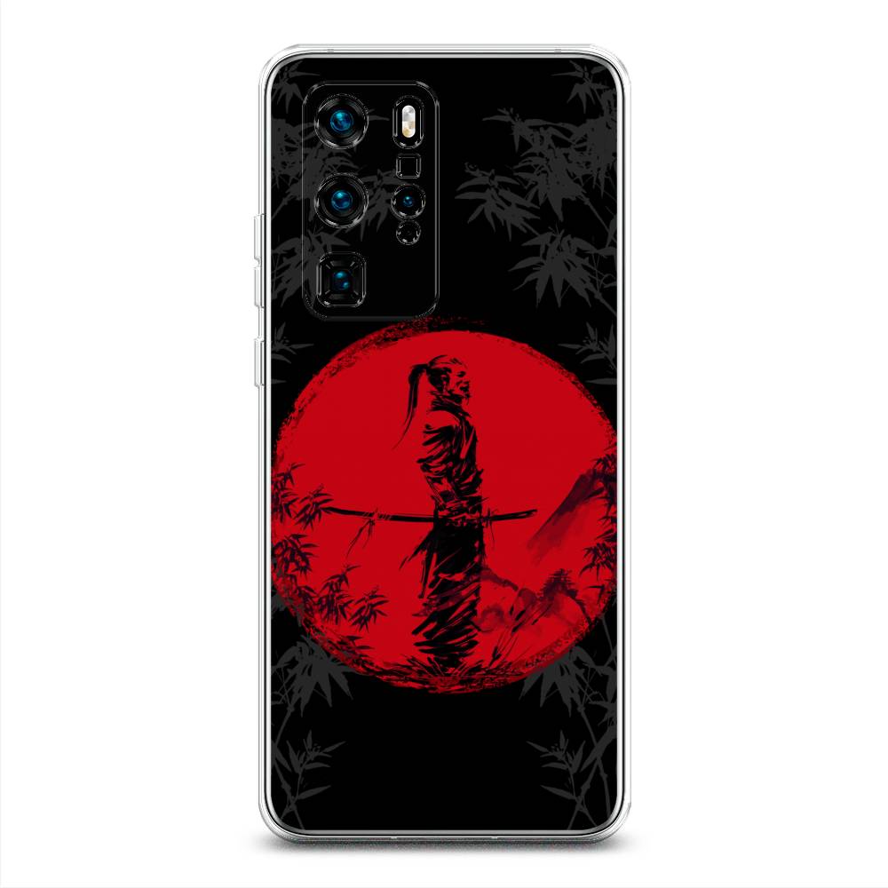 

Чехол для Huawei P40 Pro "Самурай на красном фоне", Черный;красный;серый, 610950-4