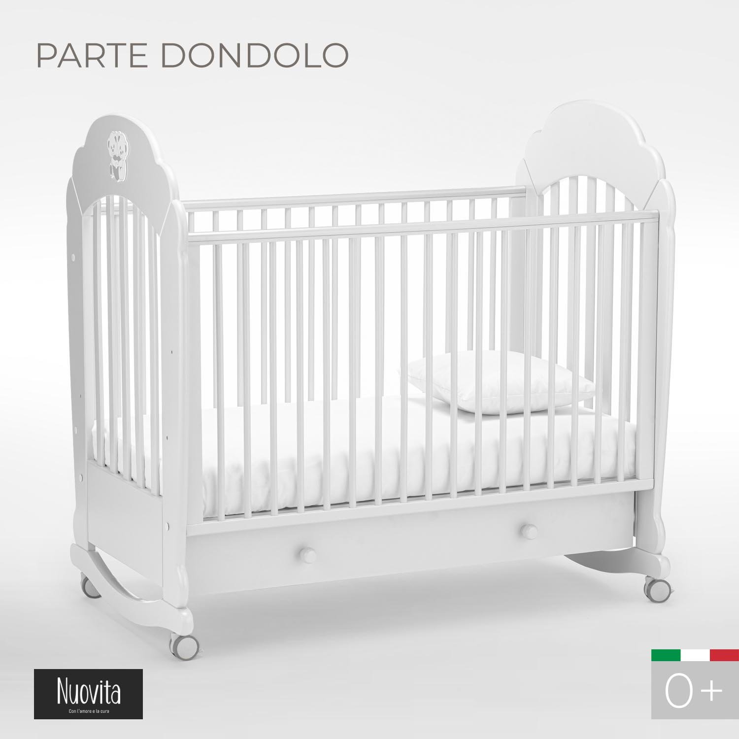 Кроватка Nuovita Parte Dondolo колесо-качалка bianco белый