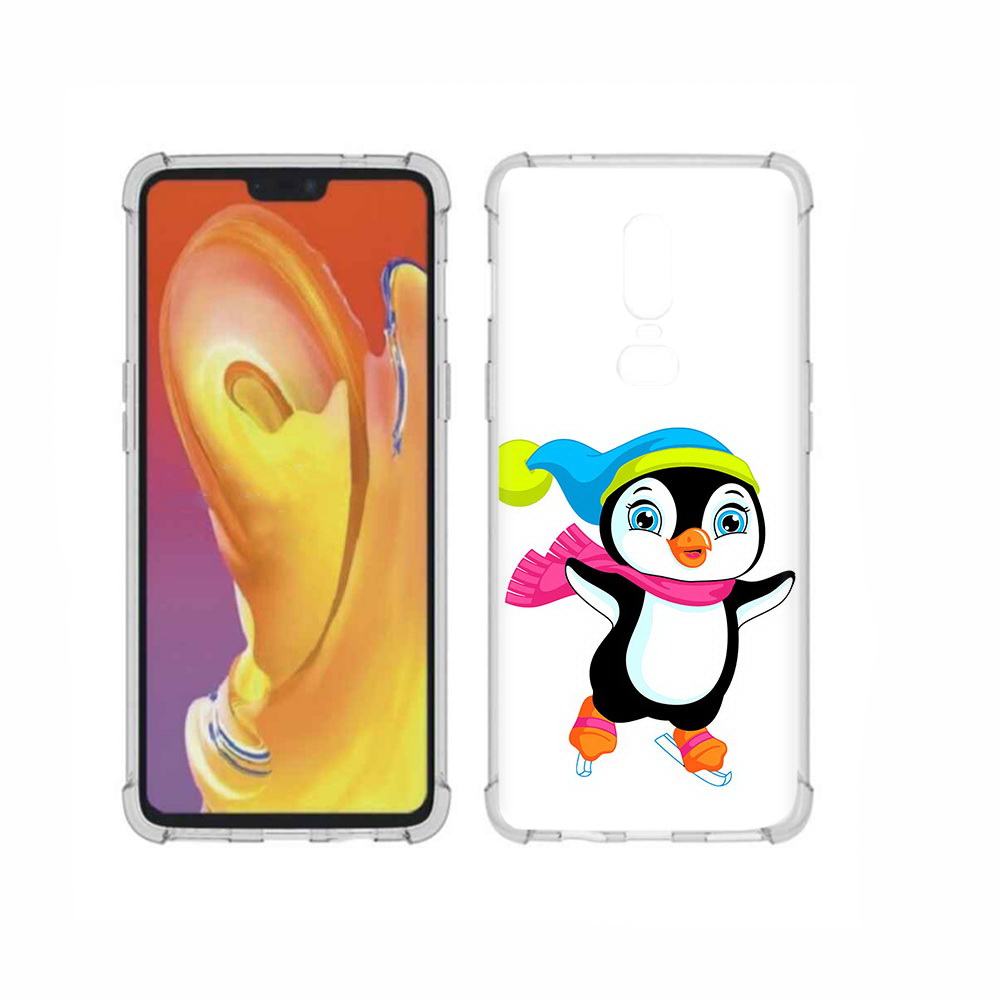 

Чехол MyPads Tocco для OnePlus 6 пингвин на коньках, Прозрачный, Tocco