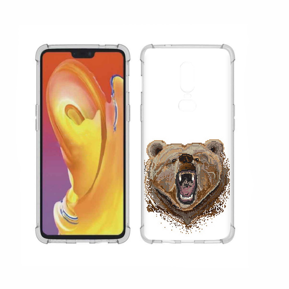

Чехол MyPads Tocco для OnePlus 6 пиксельный медведь, Прозрачный, Tocco
