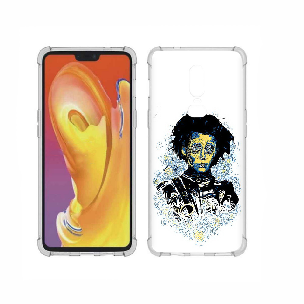 

Чехол MyPads Tocco для OnePlus 6 парень черно-белый абстракция, Прозрачный, Tocco