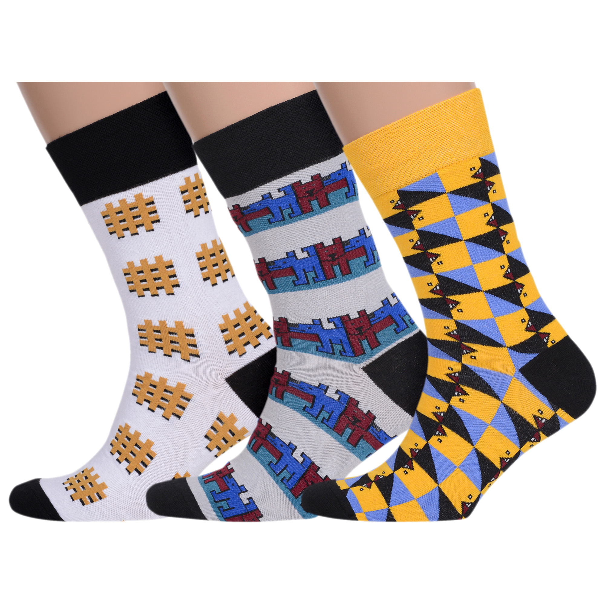 

Комплект носков мужских MoscowSocksClub msk3-М38 разноцветных 27, msk3-М38