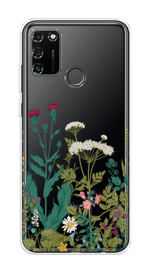 

Чехол на Honor 9A "Дикие полевые цветы", Зеленый;розовый;белый, 612350-2