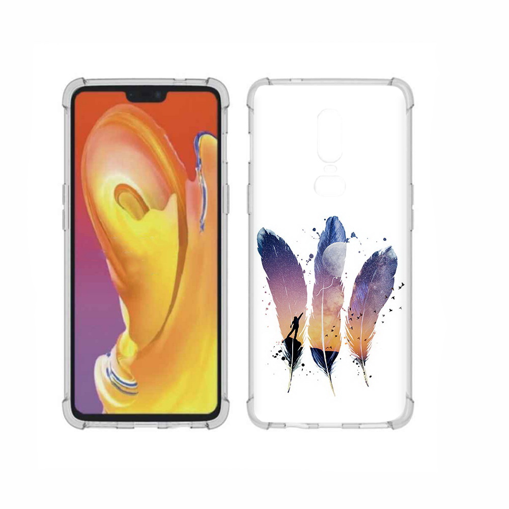 

Чехол MyPads Tocco для OnePlus 6 небесные перья, Прозрачный, Tocco