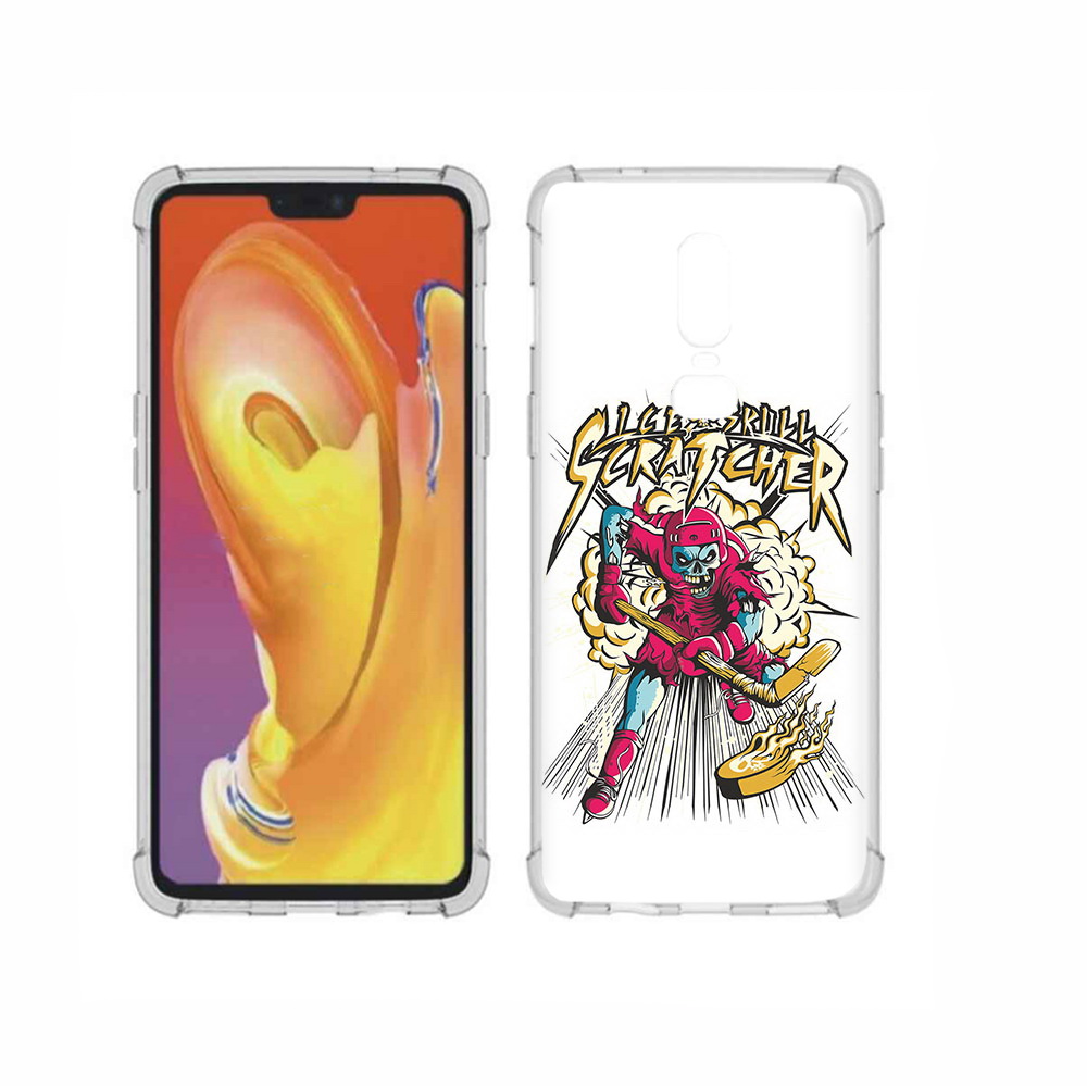 

Чехол MyPads Tocco для OnePlus 6 нарисованный скелет хоккеист, Прозрачный, Tocco