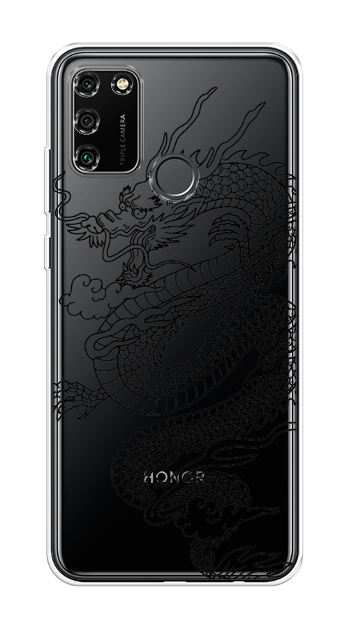 

Чехол на Honor 9A "Большой китайский дракон", Черный;серый, 612350-1