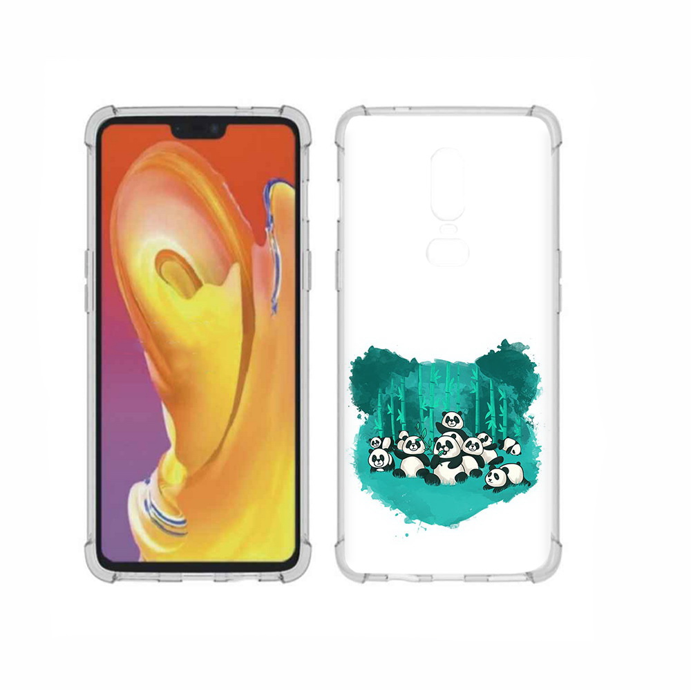 

Чехол MyPads Tocco для OnePlus 6 нарисованные панды, Прозрачный, Tocco