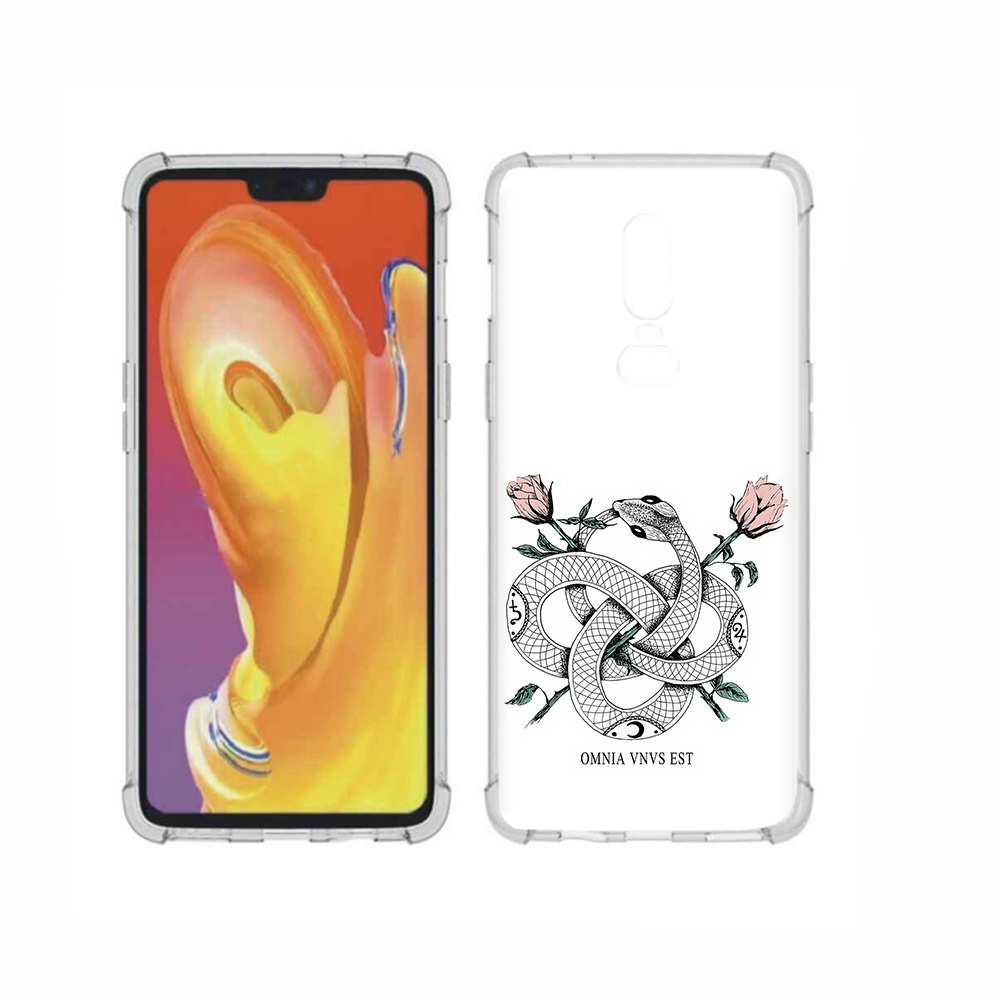 

Чехол MyPads Tocco для OnePlus 6 нарисованная змея абстракция, Прозрачный, Tocco