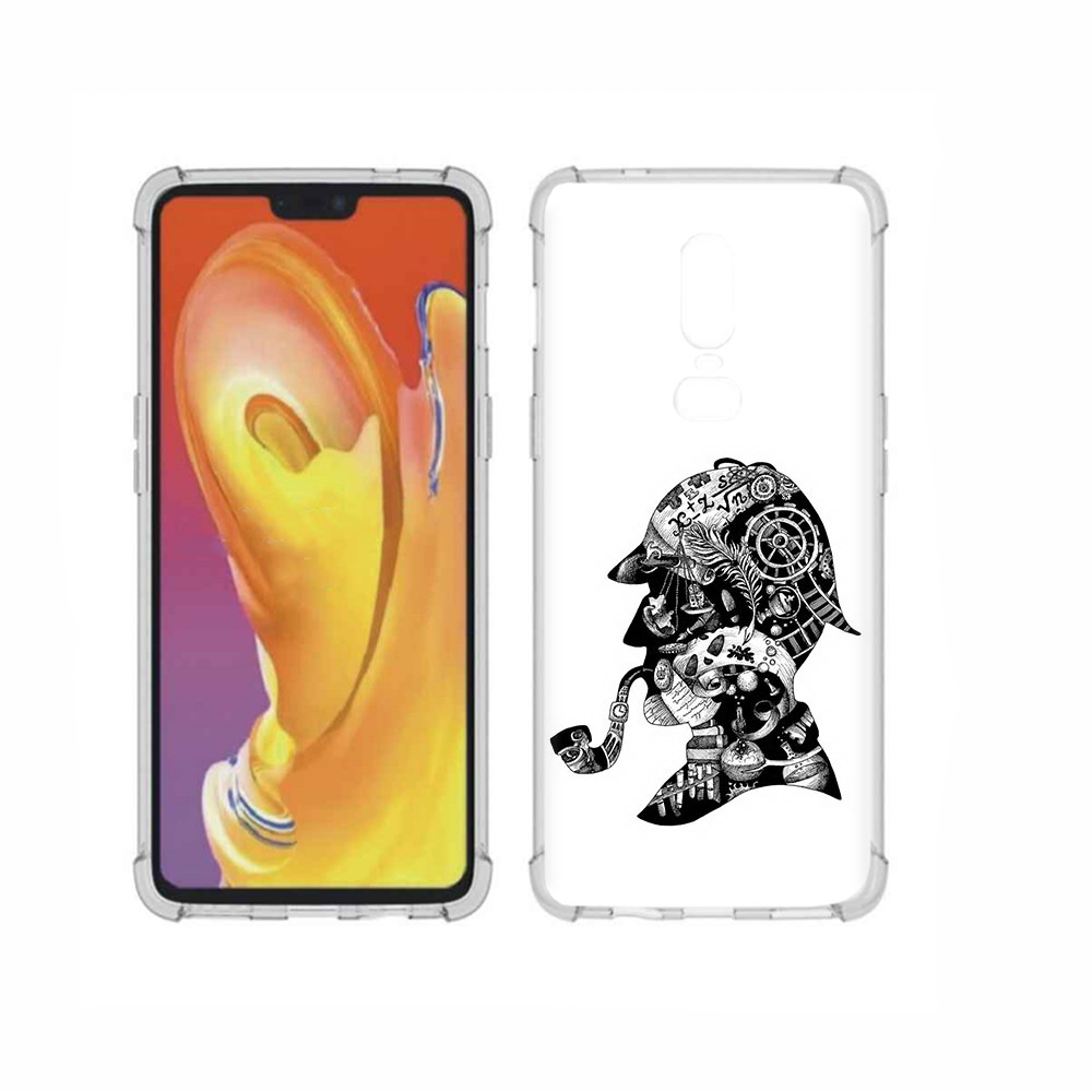 

Чехол MyPads Tocco для OnePlus 6 мужчина с трубкой абстракция, Прозрачный, Tocco