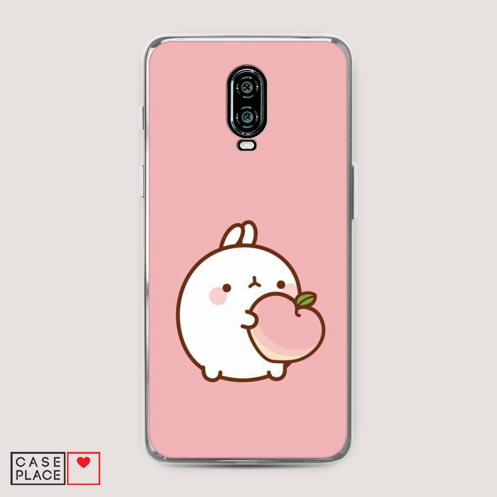 

Чехол Awog на Oneplus 6T / ВанПлас 6T "Кролик с персиком", Розовый;бежевый, 150650-1