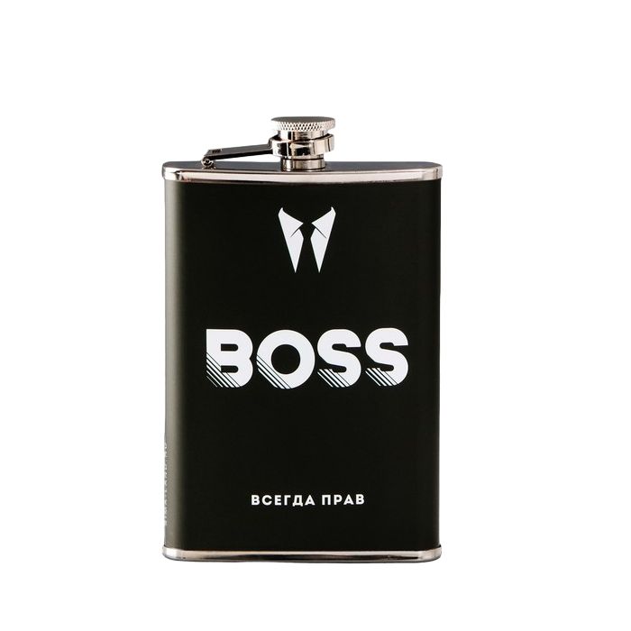 

Фляжка "BOSS", 270 мл, Черный;белый;серебристый, Boss